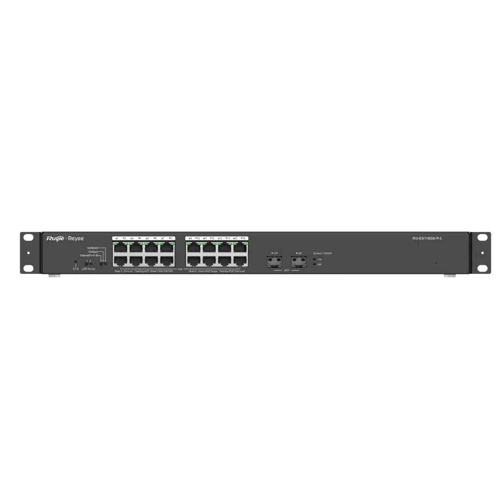 [00000129] Bộ chia mạng Switch PoE Ruijie RG-ES118GS-P-L 16 Port 1000Mbps