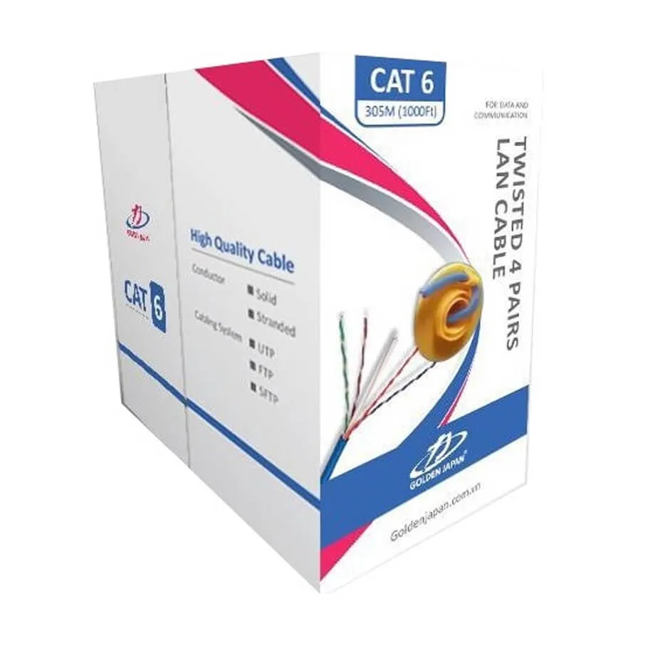 [00000347] Cáp mạng Golden Japan Cat 6 UTP BC GJ6560 (m)