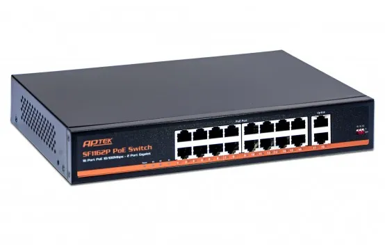 [00000485] Bộ chia mạng Switch PoE APTEK SF1162P 16 Port 100Mbps