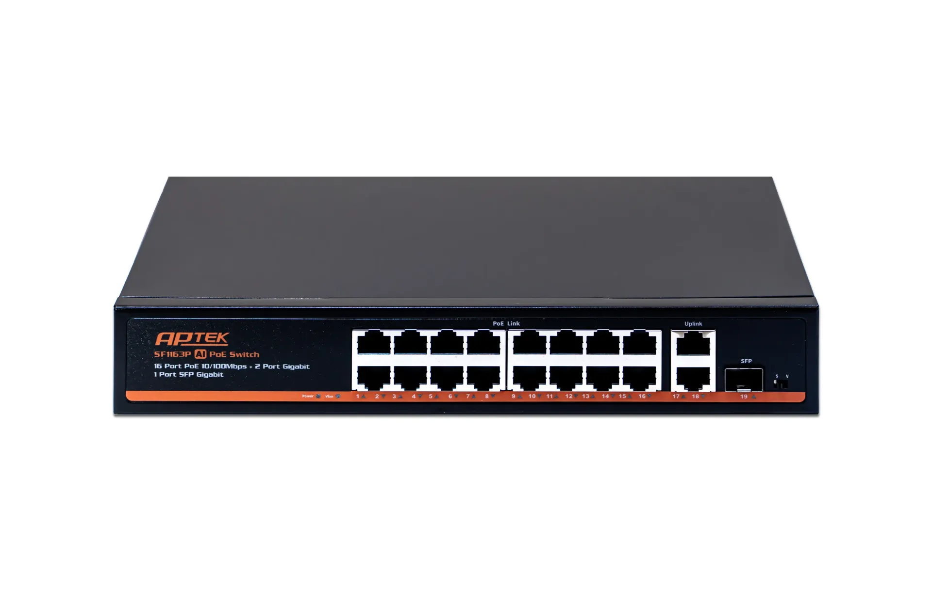 [00000486] Bộ chia mạng Switch PoE APTEK SF1163P 16 Port 100Mbps