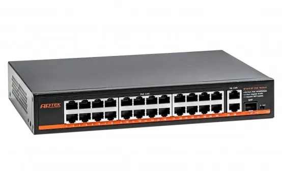[00000487] Bộ chia mạng Switch PoE APTEK SF1243P 24 Port 100Mbps