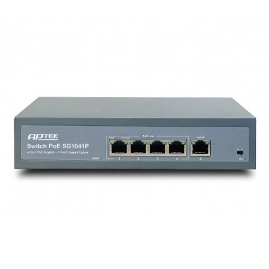 [00000488] Bộ chia mạng Switch PoE APTEK SG1041P 4 Port 1000Mbps