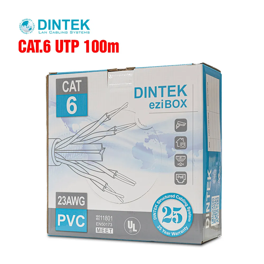 [00000505] Cáp mạng Dintek Cat 6 UTP 23AWG 1101-04063 (100m)